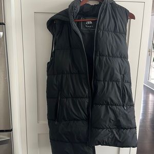 Zara long puffer vest. Worn a few times! Size small